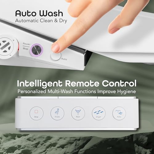 BidetMate 3500 Series Smart Bidet Toilet Seat, Auto Open Lid, Remote | Auto open/close lid, heated seat, unlimited warm-water wash, dryer, self-cleaning nozzle. Remote. Fits elongated toilets.