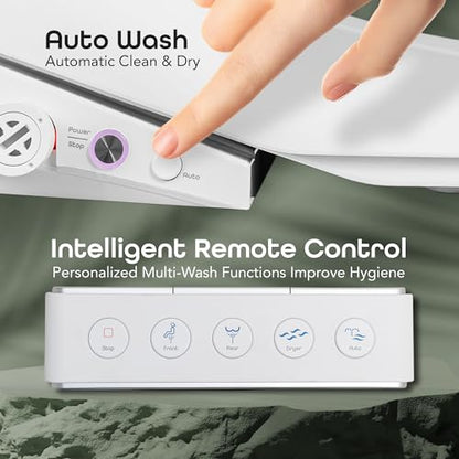 BidetMate 3500 Series Smart Bidet Toilet Seat, Auto Open Lid, Remote | Auto open/close lid, heated seat, unlimited warm-water wash, dryer, self-cleaning nozzle. Remote. Fits elongated toilets.