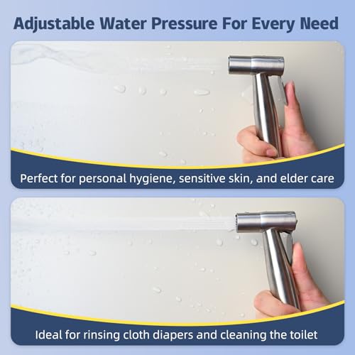Handheld Bidet Sprayer for Toilet - Bidets for Existing Toilets Adjustable Water Pressure with Bidet Hose for Feminine Wash, Stainless Steel Muslim Shower Jet Spray for Toilet - style: 1 Pack