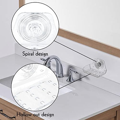 Self Adhesive Soap Dish Wall Mounted, Plastic Soap Saver, Sponge Soap Holder for Shower Wall, Bathroom, Kitchen ((Clear A)) - size: 1