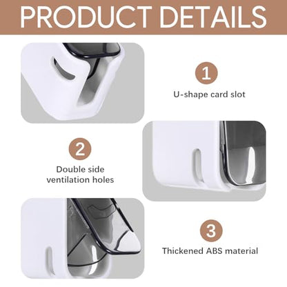 4 PCS Toothbrush Holder Wall Mounted with Cover, Electric Toothbrush Holders for Bathroom (Single-Slot Design), Moisture-Proof and Dust-Proof Organizer for Home and Travel Use(Gray,Brown) - color: Brown,grey
