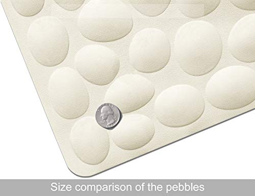 Non-Slip Bathtub Mat OTHWAY Soft Rubber Bathroom Bathmat with Strong Suction Cups (Beige) - color: Beige, size: 31.5" x 16" (Rectangular)