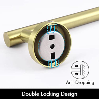 KES 25.2 Inches Towel Bar for Bathroom, Hand Towel Holder, Towel Bar | Wall Mount, SUS304 Stainless Steel Brushed Gold, Total Length 27.6 Inch, A2000S70B-BZ - color: Brushed Gold, size: 27.6 Inch