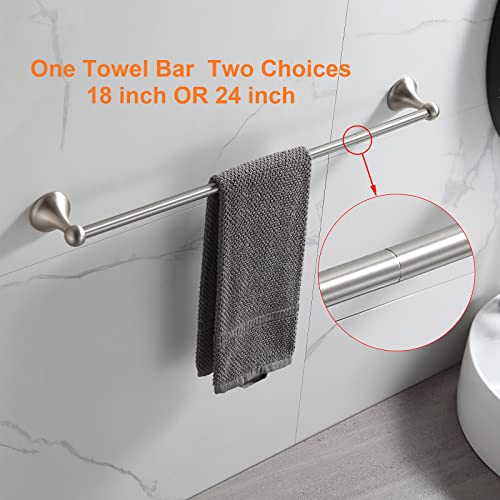 BGL Bathroom Hardware Set Brushed Nickel Adjustable Expandable Bath Towel Bars Bathroom Accessory Set Towel Racks 8-Pieces Wall Mount - color: 8 Pcs Brushed Nickel