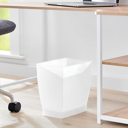 iDesign Small Plastic Bathroom Trash Can, Slim Rectangle, 2-Pack, Frost | Bedroom, Office, Dorm