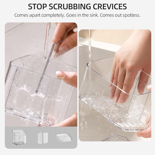 2-Slot Electric Toothbrush Holder Wall/Counter, No-Drill | Self-adhesive waterproof, Drainage holes, Keeps dry, Fits counter/wall, For bathroom vanity,, Small Size - size: Small
