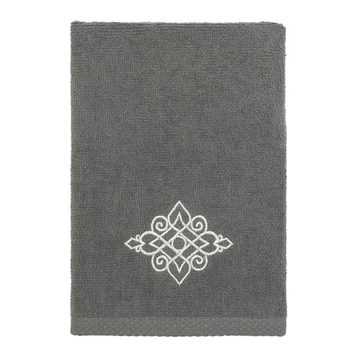 Avanti Linens - Fingertip Towel, Soft & Absorbent Cotton Towel (Riverview Collection, Nickel), 18.00" x 11.00" - color: Nickel, size: Fingertip Towel