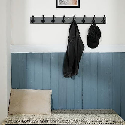 WEBI Rustic Coat Rack Wall Mount,35.43" Long 8 Cast Iron Coat Hooks Wall Mounted,Heavy Duty Wall Coat Hanger Hooks for Hanging Coats,Clothes,Jacket,Gray - color: Gray, size: 35 Inch