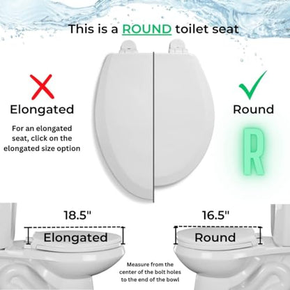 Centoco Lift & Clean, Slow Close Round Toilet Seat, 4100LC-001, USA, White | Lift-Off, Cover, Plastic, Made in the USA - color: White, size: Round, style: Lift and Clean