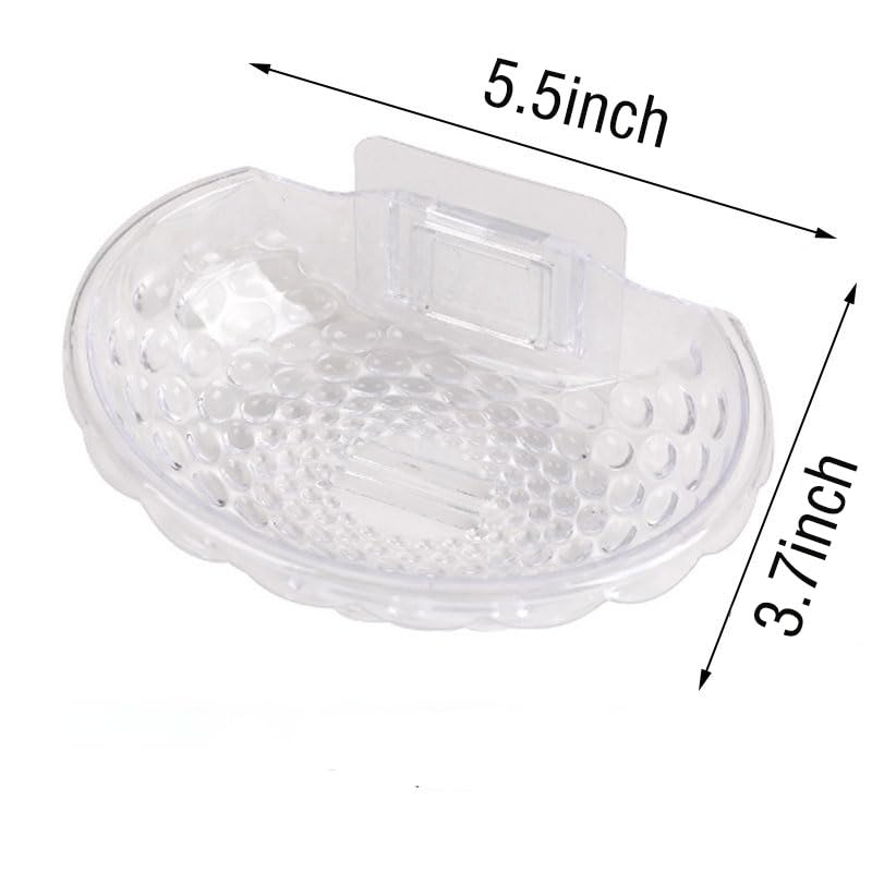 Acrylic Soap Dish with Self-Draining Design - No Drilling ，Universal and Aesthetics, Waterproof, Plastic Soap Saver - Bathroom Kitchen Organizer