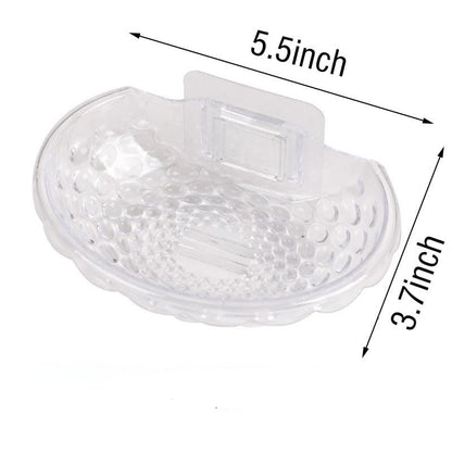 Acrylic Soap Dish with Self-Draining Design - No Drilling ，Universal and Aesthetics, Waterproof, Plastic Soap Saver - Bathroom Kitchen Organizer
