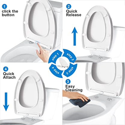 YNR Toilet Seat with Slow Close Hinges, Standard Elongated Toilet Seat with Non-slip Seat Bumpers, Easy to Install & Clean, Heavy Duty PP Material, Fits All Toilet Brands (Y7) - color: Y7