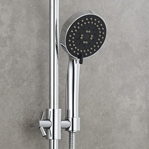 Brass Handheld Shower Bracket Adjustable Shower Head Holder for Slide Bar 25mm O.D, Chrome, ST38A - color: Chrome
