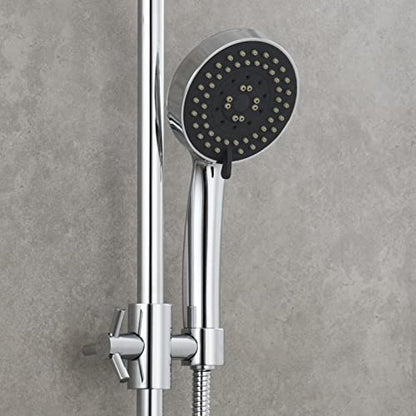 Brass Handheld Shower Bracket Adjustable Shower Head Holder for Slide Bar 25mm O.D, Chrome, ST38A - color: Chrome