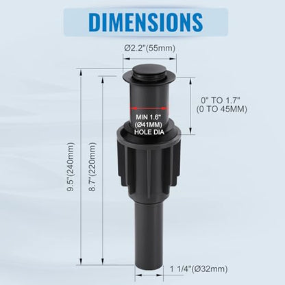 Pop Up Sink Drain Without Overflow, Bathroom Sink Drain Vessel Sink Stopper Pop Up Sink Drain Stopper, Pop Up Drain for Bathroom Sink Drain Strainer for Hair Catcher, Matte Black - color: Matte Black, style: Without Overflow