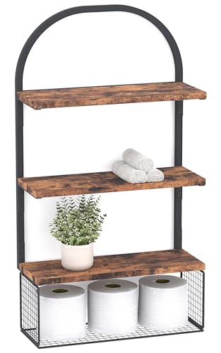 Bathroom Shelves for Wall, Over Toilet Storage, Sleek Floating Shelves Wall Organizer for Bathroom/Bedroom/Kitchen/Living Room