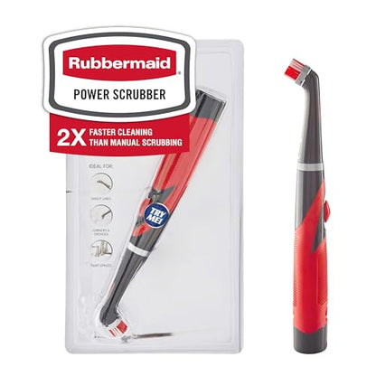 Rubbermaid Reveal Power Scrubber with Multi-Purpose Head, Cordless Electric Battery Powered Scrub Brush, Water Resistant, for Home/Kitchen/Bathroom/Grout/Tile/Shower/Tub - style: 2-Piece Kit