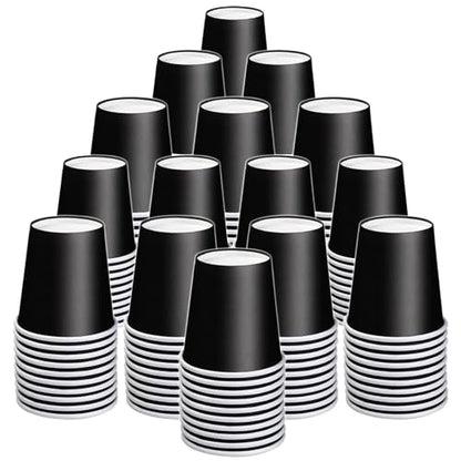 3 oz 200 Count Small Paper Cups, Black Disposable Bathroom Cups | Mini Disposable Mouthwash Cups, Small Paper Cup, Espresso Cups for Bathroom Party Travel Picnic BBQ - color: Black, size: 200 Count