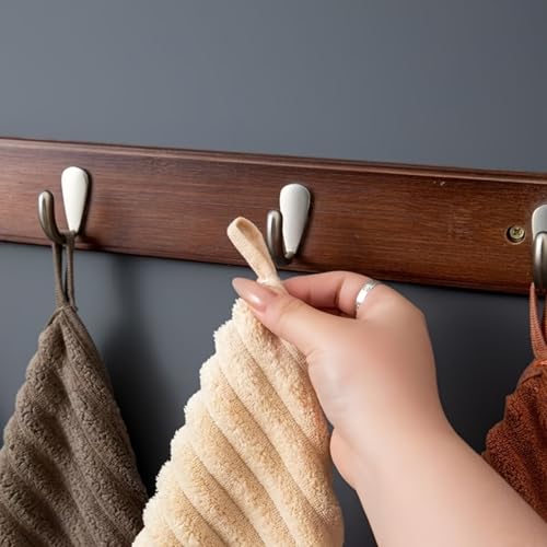 5pcs Hand Towel Set Super Absorbent Quick Dry Lint Free Hanging Loops 30x30cm for Bathroom Kitchen Travel Daily Use Home, Beige - color: Beige