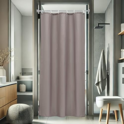 AooHome Stall Size 36x72 Inch Shower Curtain Liner, Half Size Solid Shower Curtain with Hooks, Weighted Hem, Waterproof, Chocolate - color: Chocolate, size: 36"W x 72"L (Pack of 1)