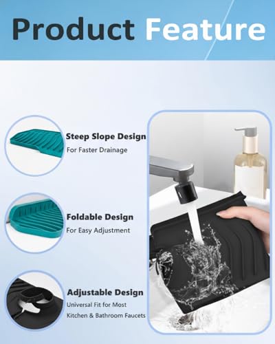 Stone Faucet Mat Sink Protector Absorbent Diatomite Drying Pad Water Splash Guard Countertop Quick Dry Non Slip Resistant Kitchen Bathroom Laundry SinkMat 30"