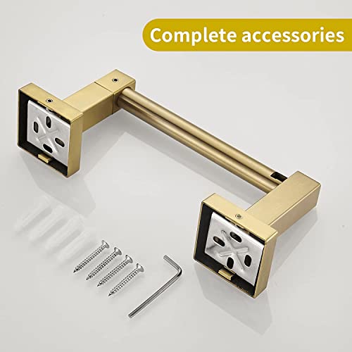 WOLIBEER Gold Toilet Paper Holder Hand Towel Holder, Brushed Brass Toilet Roll Holder Towel Ring, Modern Bathroom Hardware Set Stainless Steel Wall Mounted 2 Pieces - color: Brushed Gold
