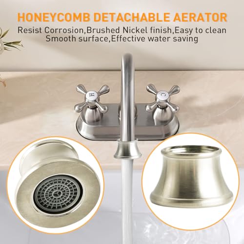 Faucet Aerator Compatible with Moen 116618BN, Faucet Parts High Flow Sink Aerator Replacement for Shower Bathroom Kitchen 2.2 Gallon Per Minute,Brushed Nickel Finish - color: Brushed Nickel