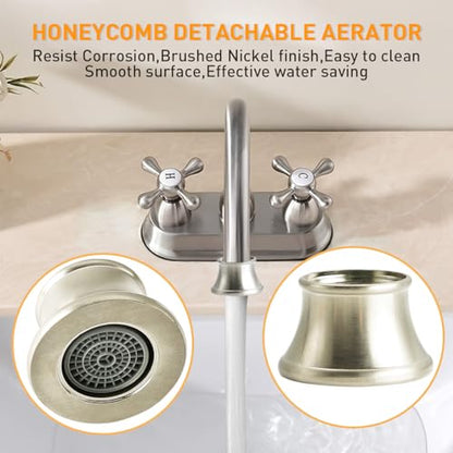 Faucet Aerator Compatible with Moen 116618BN, Faucet Parts High Flow Sink Aerator Replacement for Shower Bathroom Kitchen 2.2 Gallon Per Minute,Brushed Nickel Finish - color: Brushed Nickel