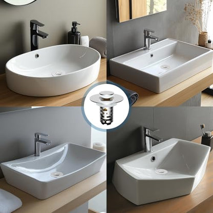 2-Pack Universal Bathroom Sink Drain Stopper, 4-in-1, Brushed Nickel | Hair Catcher Pop-Up Sink Strainer Stopper with 2-Layer Removable Stainless Steel Basket, Drain Plug for 1.1"-2.36" US Basin - color: Brushed Nickel Finished