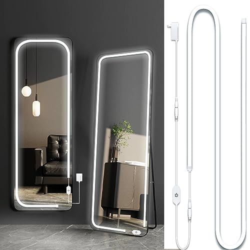 Led Vanity Mirror Lights, 13.2FT 6000k Full Body Mirror Light Strip, Stick on Vanity Lights with AC Adapter Touch Control, Makeup Lighting for Full Body Mirror/Makeup Table/Bathroom - size: 13.2FT Vaniyt Light strip