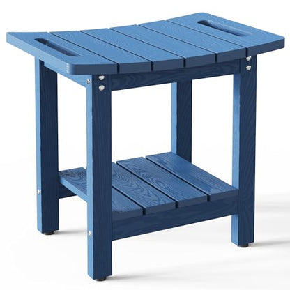 HIPS Shower Benches for Inside Shower, Shower Stool with Space-Efficient Storage Shelf, Waterproof Shower Chair Seat for Spa Bathroom(Navy Blue) - color: Navy Blue