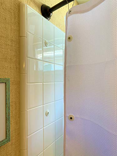 Shower Curtain Magnets – No Splash Shower Curtain Clips | Keeps Curtain Closed to Wall | Strong N52 Magnets | 8 Pairs | by IQ Labs
