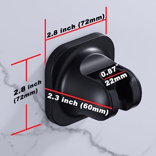 Handheld Shower Head Holder, Adhesive Showerhead Bracket, Angle Adjustable Shower Wand Holder Wall Mounted, Black - color: Black
