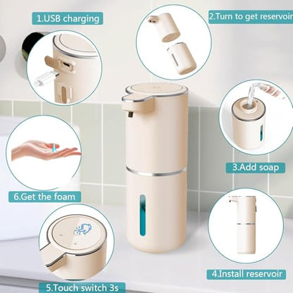 Automatic Liquid Soap Dispenser,Touchless Hand Soap Dispenser USB Rechargeabled Dispenser Electric,Wall Mounted 4 Levels Adjustable Dispenser Pump for Bathroom Kitchen Dish Soap Gold - color: Gold, style: Gel