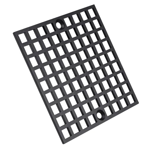 4" Matte Black Shower Drain Cover, 304 Stainless Steel Square Floor Drain Cover Replacement, Drain Strainer and Hair Catcher for Showers, Bathrooms, and Sinks - color: Black