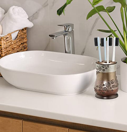 Zahari Home 4pc Miramar Bathroom Accessories Sets Lotion Pump, Tumbler, Tooth Brush Holder and Soap Dish Unique Design Multi Color Bathroom Set - color: Miramar, style: 4 Piece Set