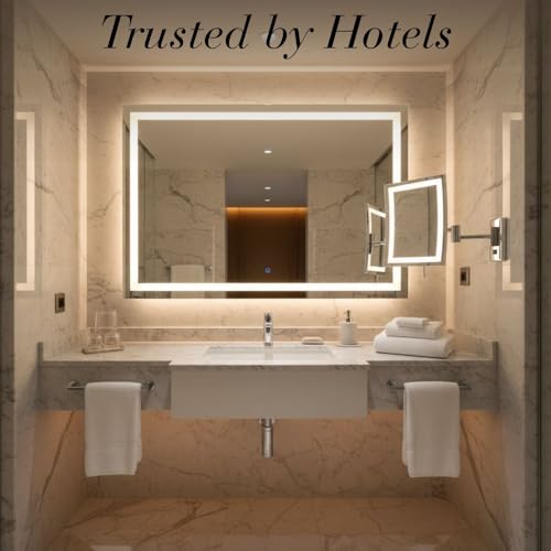 JERDON Hardwired Wall-Mount Makeup Mirror - 5X/1X - Chrome - JRT710CLD | 6.5" x 9" Rectangular Frame, LED Lighting, Direct Wire Install - color: Chrome Direct Wire