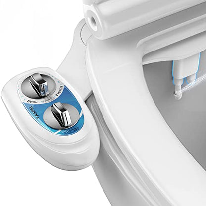 YASFEL Bidet Attachment for Toilet, Non-Electric Self-Cleaning Bidet Seat Attachment, Fresh Cold Bidet Attachment for Feminine/Posterior Wash, with Adjustable Pressure Control (Blue/White) - color: Blue White