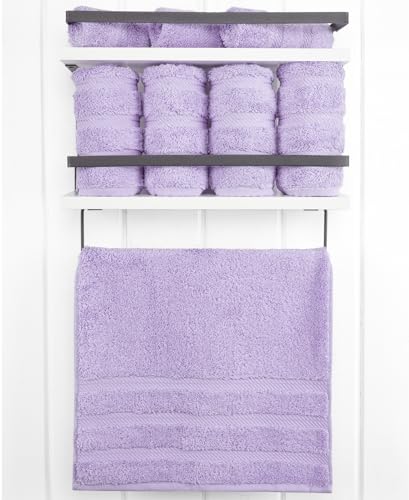 American Soft Linen 100% Cotton Luxury Turkish Towels, 4 PC Hand Towel Set | Soft Absorbent Quick Dry OEKO Tex Standard 100 Certificated Durable Machine Washable Premium Hotel Quality - color: Lilac, size: 16"x28"