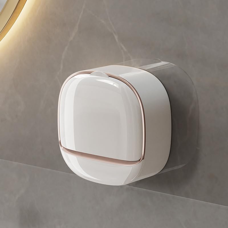 1PC Wall Mounted Soap Dish Punch Free Water Draining Sponge Holder Space Saving Adhesive Storage Rack for Bathroom Shower Sin, White - color: White