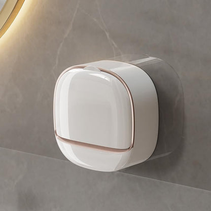 1PC Wall Mounted Soap Dish Punch Free Water Draining Sponge Holder Space Saving Adhesive Storage Rack for Bathroom Shower Sin, White - color: White