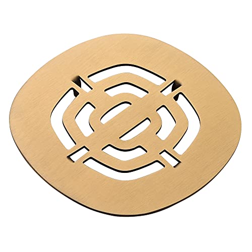 Bropury Easy-to-Install Snap-in Stainless Steel Shower Strainer Shower Drain Grid (Brushed Gold) - color: Brushed Gold