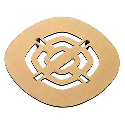 Bropury Easy-to-Install Snap-in Stainless Steel Shower Strainer Shower Drain Grid (Brushed Gold) - color: Brushed Gold