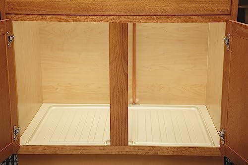 REV-A-Shelf Silver Polymer Trim-to-Fit Drip Tray for 27" - 30" Sink Base Cabinets - color: Silver, size: 28.5" x 23.3" x 0.8"