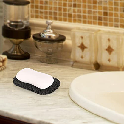 15 Piece Soap Savers Pads - Black BPA Free Holder for Bar Soap, Non-Slip Self Draining Dish Lift for Shower, Kitchen, Bathroom - Tray Bulk Accessories - color: Black