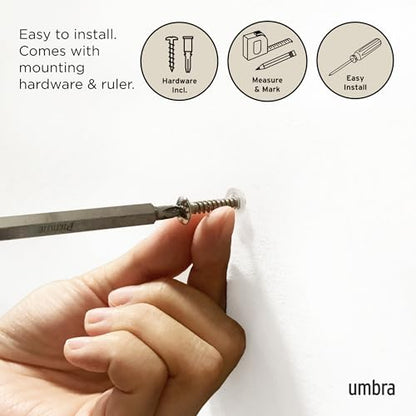 Umbra Flip Coat Rack, Wall Mounted 5-Hook Space Saving, Walnut/Black | Real wood and steel build, retractable hooks fold flat, holds coats bags and scarves, easy install - color: Walnut/Black, size: 5-Hook