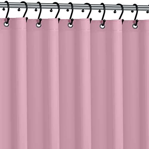 No Smell Shower Curtain Liner 72x72 Pink - PEVA Plastic Shower Curtain for Bathroom, PVC-Free Waterproof Pink Shower Liner with Metal Grommets and Magnet-Weighted Bottom Hem - Washable Liner - color: Pink