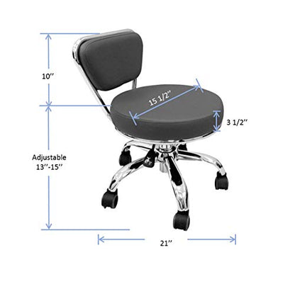 Dayton Garage Rolling Seat (Black) Pneumatic, Short Stool with Adjustable Height 13"-15", Perfect for Garage Task, Home Cleaning, Bathroom Short Seat, Technician Task - color: Black