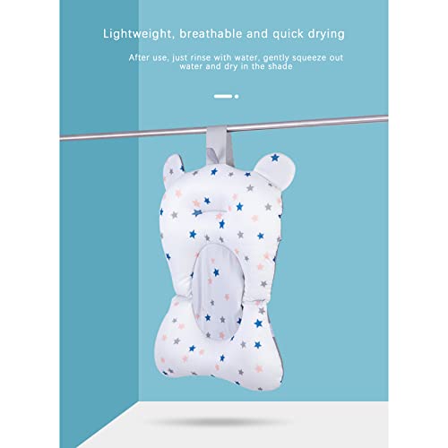 Baby Bath Cushion Support Bat Newborn Floating Bath Sling for Infant Tub (White Star, 28cm*43cm*26cm) - color: White Star