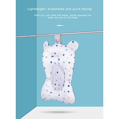 Baby Bath Cushion Support Bat Newborn Floating Bath Sling for Infant Tub (White Star, 28cm*43cm*26cm) - color: White Star